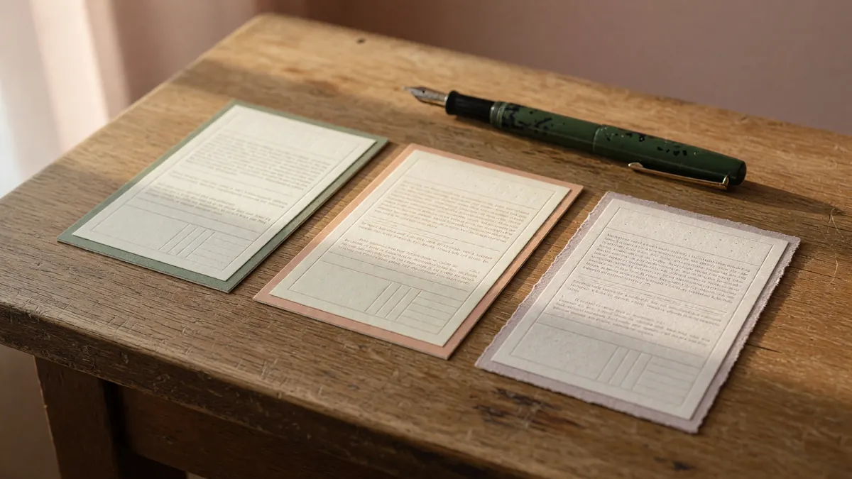 Wooden turn-flow tokens arranged in sequence on a small rummy board, with a hand-drawn decision tree sketched beside them on grid paper, soft window light.
