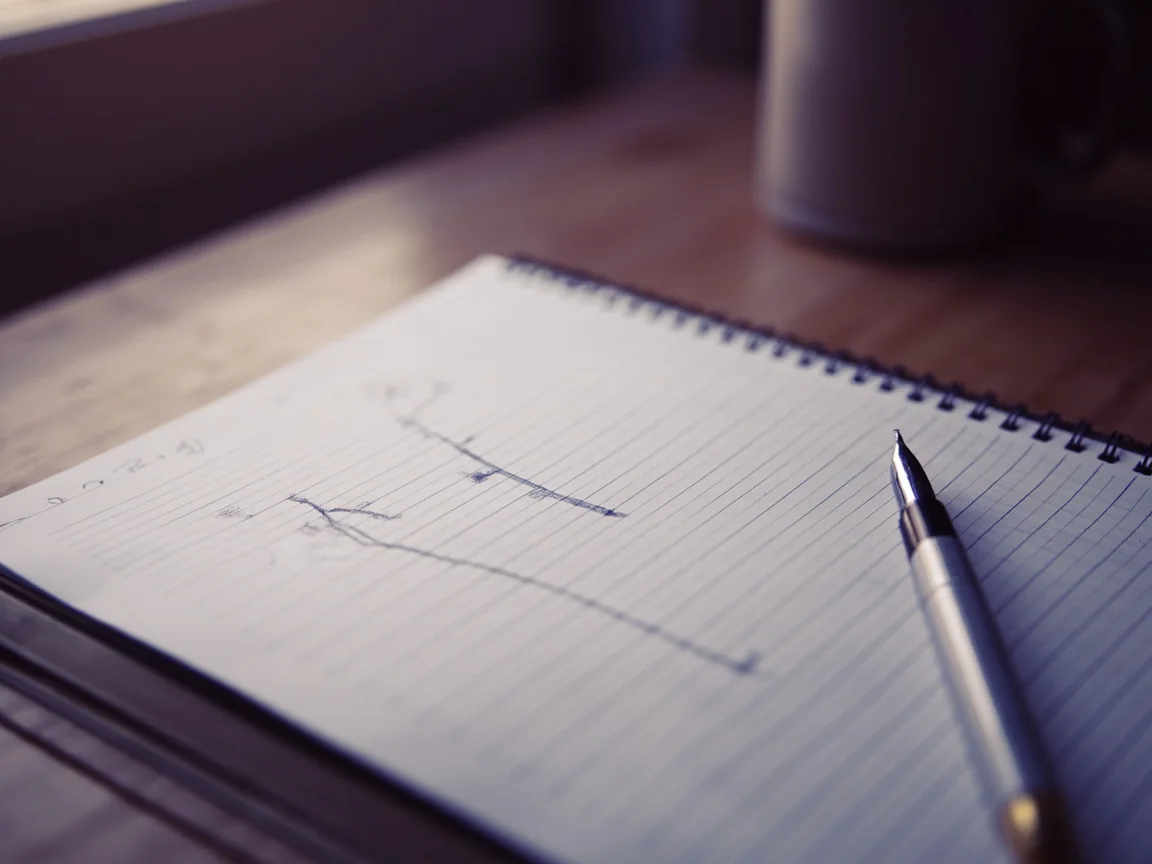A handwritten drop-decision tree on a wooden desk, the bankroll branch highlighted in red.